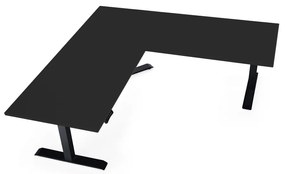 Výškovo nastaviteľný stôl OfficeTech Angle, 180 x 200 cm, čierna podnož, čierna