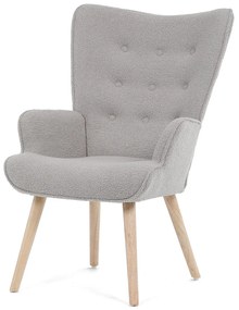 Kreslo s ušami Bouclé GREY2, sivá
