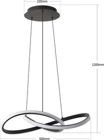 Brilagi - Stmievateľný LED luster na lanku INFINITY LED/55W/230V 50x50 cm čierny + DO