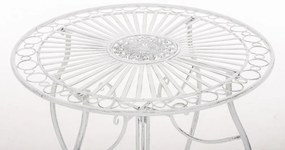 Súprava kovových stoličiek a stola Aldeano (SET 2+1) - Biela antik