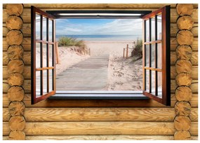 Artgeist Fototapeta - Beach outside the window Veľkosť: 98x70, Verzia: Samolepiaca