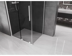 Mexen Velar, sprchový kút s posuvnými dverami 120 x 85 cm, 8mm šedé sklo, biela matná, 871-120-085-41-20