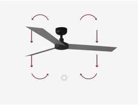 FARO 34286 - Stropný ventilátor CRUISER L čierna pr. 132 cm + diaľkové ovládanie