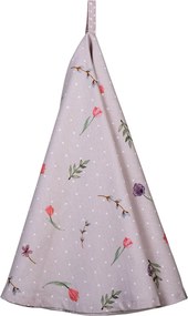 Béžová bavlnená okrúhla utierka Happy Bunny - Ø 80 cm