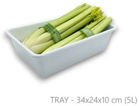 Organizér, úložný box do špajze, zásuviek TRAY – 34 x 24 x 10 cm, biela