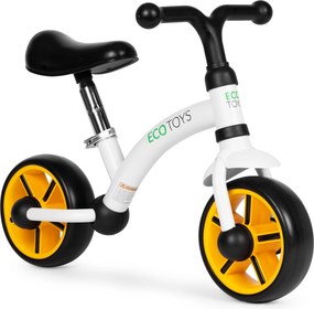 ECOTOYS detské odrážadlo s EVA kolesami, nastav. sedadlo 33–41 cm, biele, blokáda riadenia