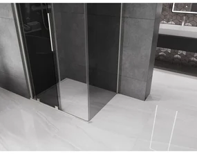 Mexen Velar, sprchový kút s posuvnými dverami 100 x 80 cm, 8mm šedé sklo, brúsená oceľ, 871-100-080-41-97