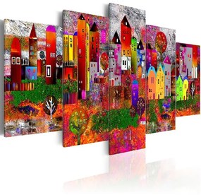 Obraz - Colourful Small Town Veľkosť: 200x100, Verzia: Na talianskom plátne