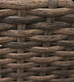 Ratanová súprava so stolíkom a 2 kreslami - hnedá + antracitové vankúše