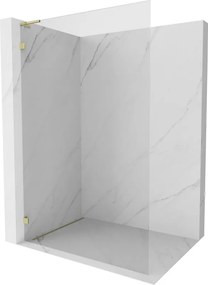 Mexen, Mexen Lunar L sprchová stena ľavá 80 x 200 cm, priehľadná 8 mm, zlatá - 830L-080-000-50-00-L