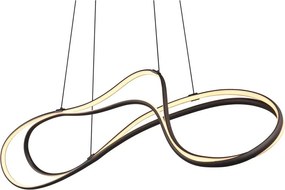 Čierne LED závesné svietidlo s kovovým tienidlom Nala – Trio Select