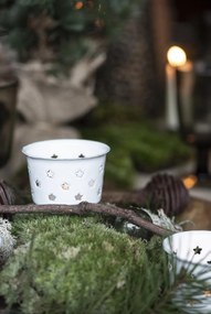 Ib Laursen Smaltovaný svietnik Stars White