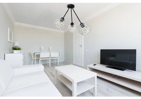 Stropné svietidlo Crystal Trio, 3x strieborné krištáľové tienidlo