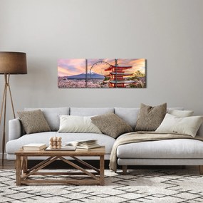 Obraz - Fuji (s hodinami) (90x30 cm)