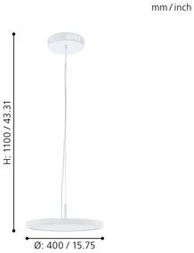 Eglo 33675 - LED RGBW Stmievateľný luster na lanku CERIGNOLA-C LED/21W/230V + DO
