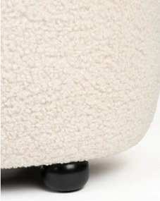 Krémovobiela polstrovaná lavica z textílie buklé Noxx – White Label