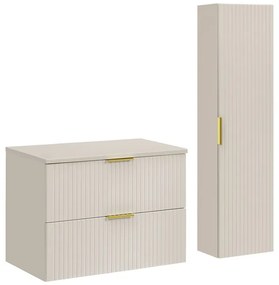 Kúpeľňová zostava Adele kašmírová s doskou a skrinkami 80 cm kašmírová