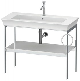 DURAVIT White Tulip samostatne stojaci kovový podstavec pod umývadlo, 1 polica + 1 držiak na uterák vpravo, 984 x 450 x 760 mm, biela vysoký lesk, WT4544R8585