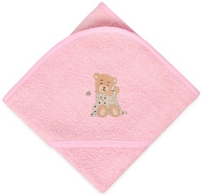 Babymatex Osuška s kapucňou MAXI 100x100 cm - Ružová
