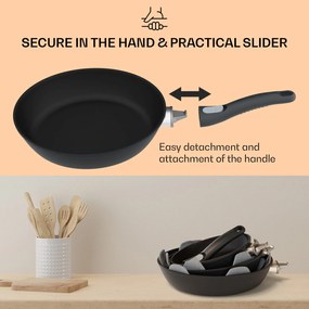 Klarstein Noto Endurance, set panvíc, kovaný hliník, 3 veľkosti, 2 plstené chrániče