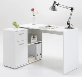 Písací stôl s regálom Albrecht, biely