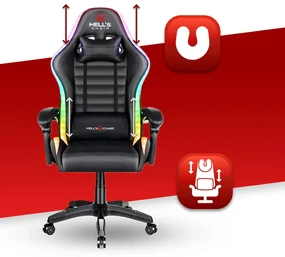 Hells Herné kreslo Hell's Chair HC-1003 LED RGB podsvietenie