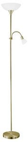 EGLO 82844 - Stojacia lampa UP 2 1xE27/60W + 1xE14/25W mosadz