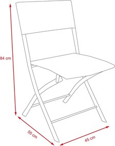 Ratanový skladací set Avenberg BOLOGNA, Sivá