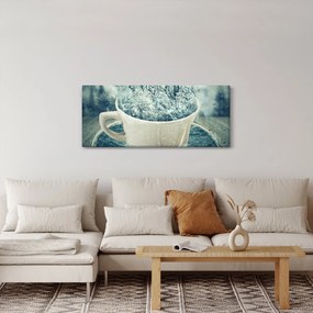 Obraz - Zimný svet v hrnčeku (120x50 cm)