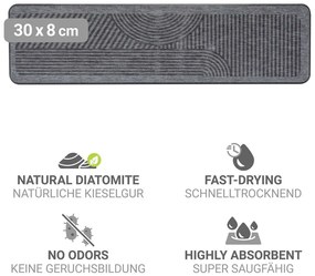 Sivá odkvapkávacia podložka na riad z kremeliny 30x8 cm Damon – Wenko