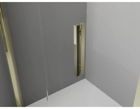Mexen Exo, posuvný polkruhový sprchový kút 90 x 80 cm, číre sklo, zlatá, 8131-090-080-50-00