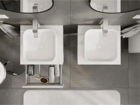 Mexen Orio, kúpeľňová skrinka 50 cm s hornou časťou, 1 zásuvka, biela lesklá, 91A10-05023-1-BFC00