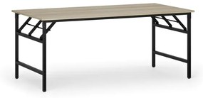 Konferenčný stôl FAST READY s čiernou podnožou, 1800 x 900 x 750 mm, dub prírodný