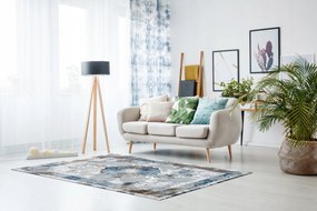 Dywany Łuszczów HRUBÝ KOBEREC DO OBÝVAČKY 80x100 ROZETA sivý #AT4538