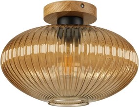 Stropné svietidlo MILOU WOOD 1xE27/15W/230V dub/dymová béžová pr. 29 cm