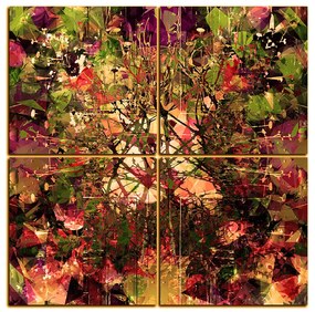 Obraz na plátne - Kvetinové grunge pozadia - štvorec 3108FE (100x100 cm)