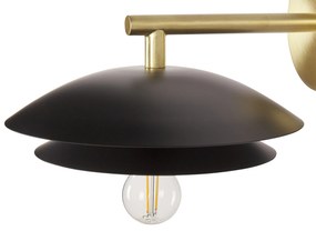 Kovová nástenná lampa čierna LASOLO Beliani