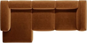 Rohová pohovka v tehlovej farbe (ľavý roh/s leňoškou) Bergamo – Cosmopolitan Design