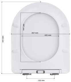 Gamma Magro, toaletné WC sedátko 438x361mm z duroplastu s pomalým zatváraním, biela, GMA-MAGRO