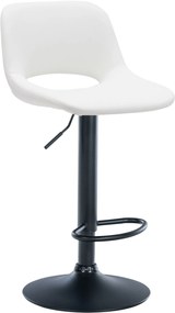Barová stolička Camden - koženka, čierny rám - Biela