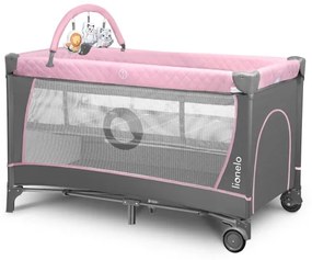 Lionelo - Cestovná postieľka FLOWER Flamingo