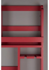 Červený nástenný regál na víno z kaučukového dreva počet fliaš 12 80x120x10 cm Myron – Dutchbone