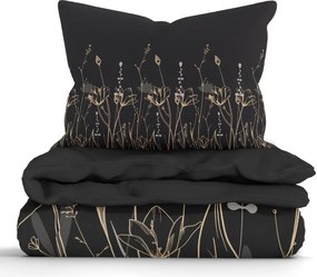 Bavlnené obliečky Renforcé - Aneta čierna 140 × 200 cm, 70 x 90 cm