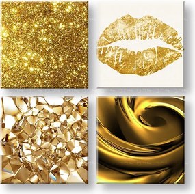 Obraz na stenu Golden kiss 4 dielny XOBKOL03E42
