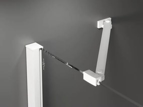 Mexen Velar Duo, sprchový kút s posuvnými dverami 90 x 90 cm, 8mm sklo námraza, biela matná, 871-090-090-32-20