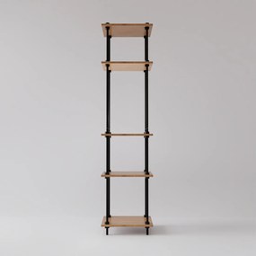 Kovové regály v industriálnom štýle DECO s 5 policami, 185x43x35 cm