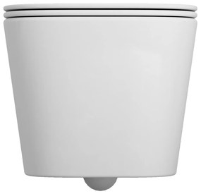 Invena Paros, závesná WC misa Rimless 465x350x360 mm + SLIM toaletné sedadlo s pomalým zatváraním, biela lesklá, INV-CE-90-001-W