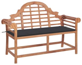Záhradná lavička s antracitovou podložkou 120 cm tíkový masív 3062235