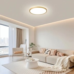 Brilagi - LED kúpeľňové svietidlo ULTRA SLIM LED/24W/230V, priemer 42 cm, zlaté, IP54