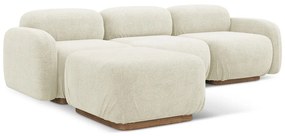 Krémovobiela modulárna rohová pohovka z textílie buklé Ailani – Makamii